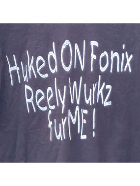 RETRO HUKED ON FONIX REELY WURKZ FUR ME t-shirt men's size Large